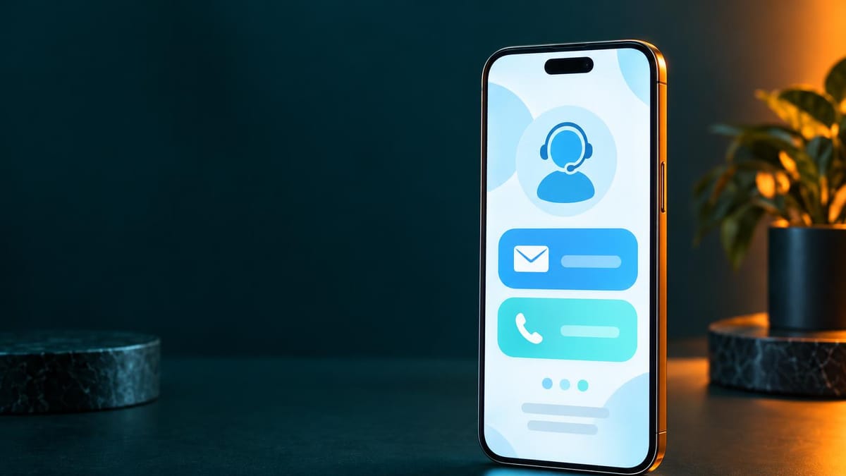 Suporte da Betão em português no celular, com opções de e-mail e telefone