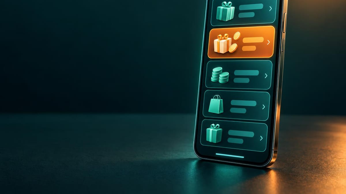 Área de promoções da Betão aberta em um celular